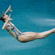 Russia's Nadezhda Bazhina competes during the women's 3-meter springboard diving preliminary round.